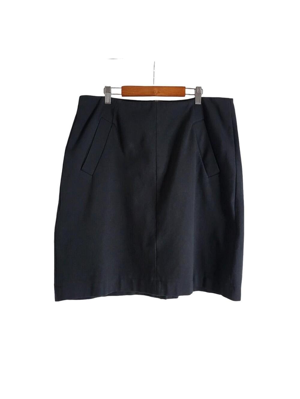 Lands' End Black Tailored Mini Skirt With Front Pockets Size 14